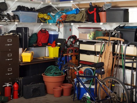 Before and after images of cleared garage space in Hillingdon